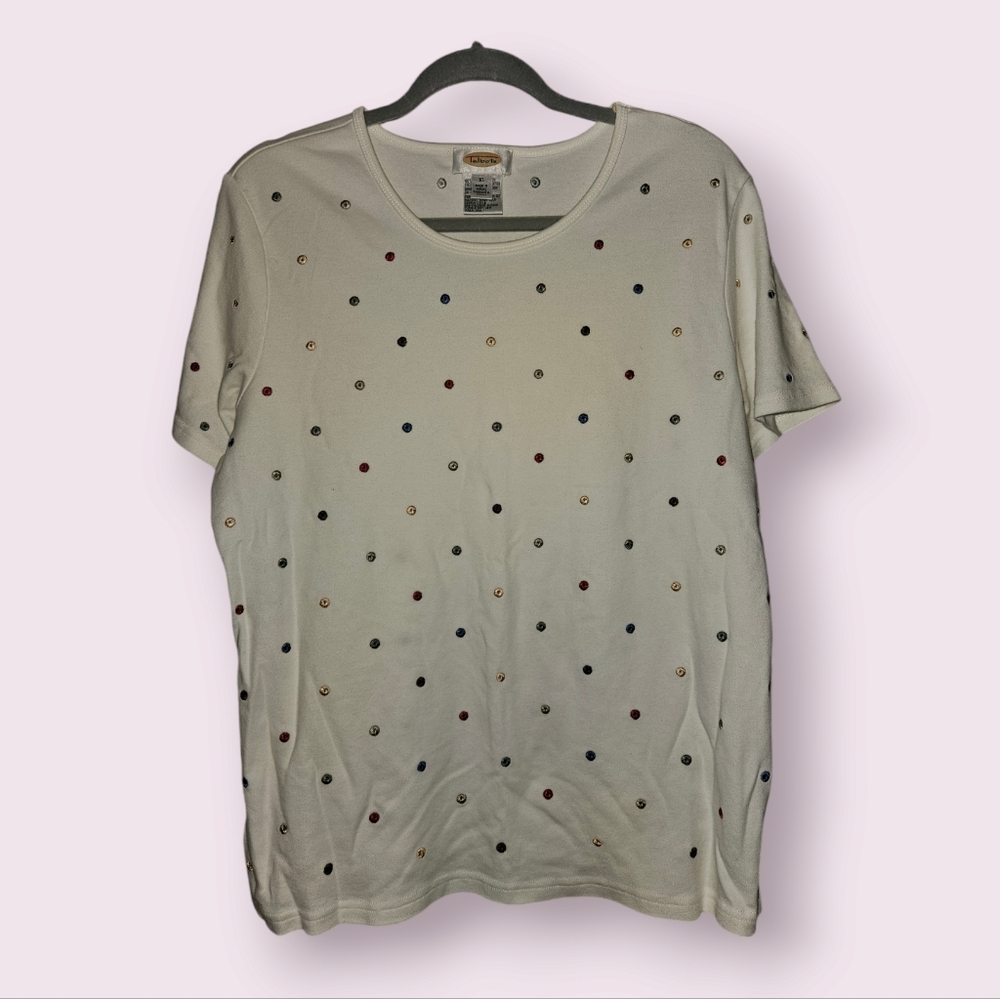 XL Vintage Talbots embroidered dot tee